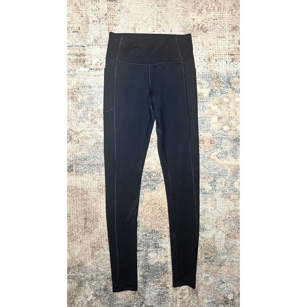 Victoria's Secret Active High Waist 7/8 Ankle Legging Black Gold V Sz 6